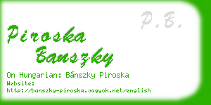 piroska banszky business card