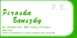 piroska banszky business card